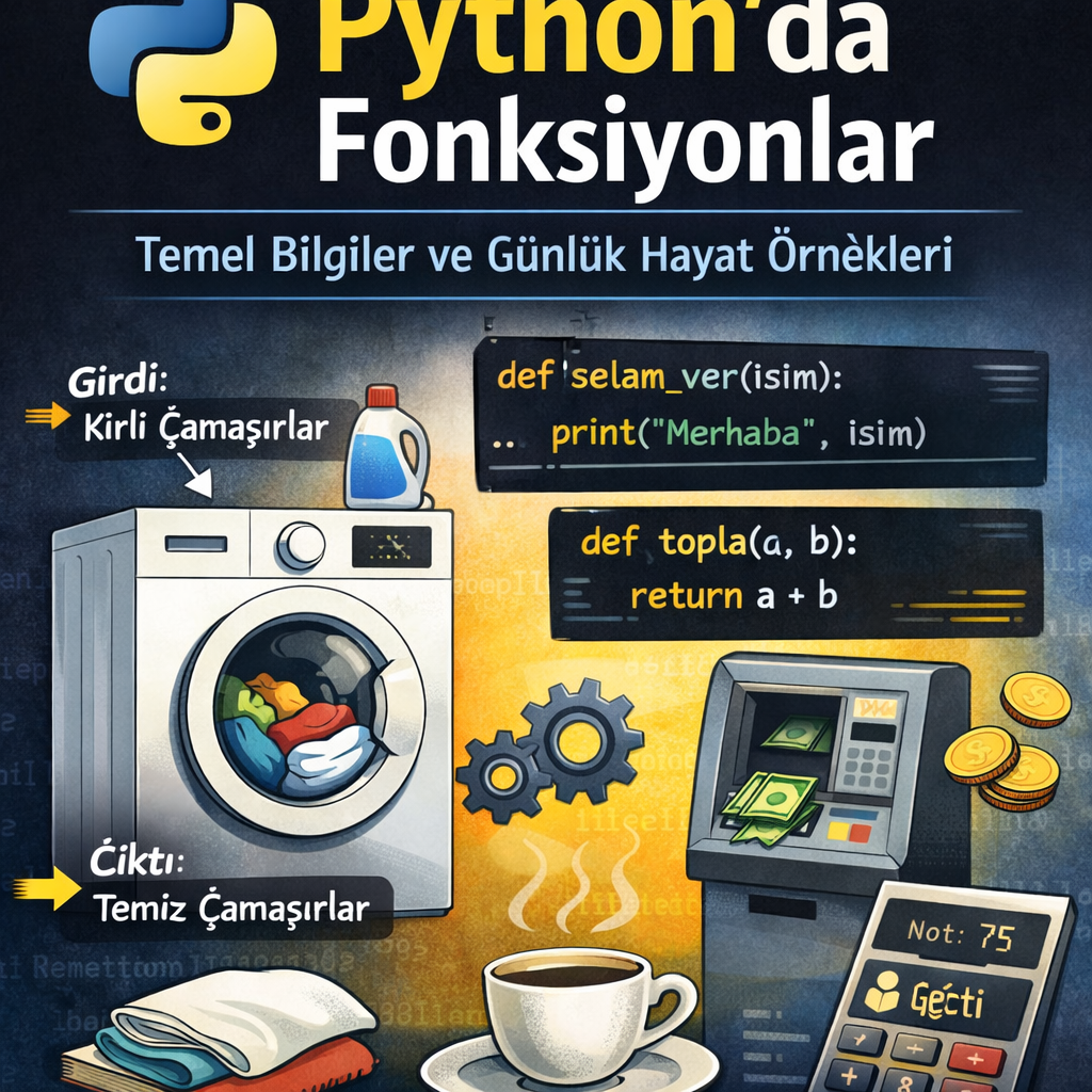 Python’da Fonksiyon Kavramı: Mantığıyla, Örneklerle ve Günlük Hayat Benzetmeleriyle